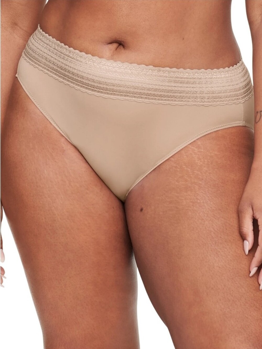 Warner's 3-Pack Microfiber Lace Briefs - Black & Beige & Taupe T15 - Picture 4 of 5